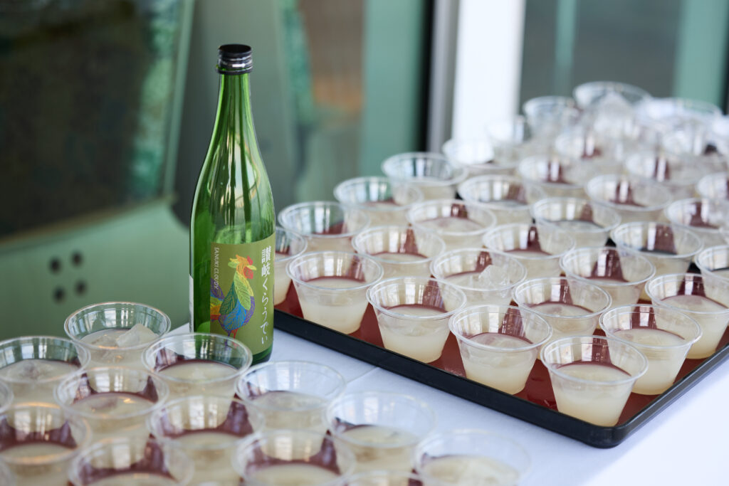 国際両備フェリー おりんぴあどりーむせと チャータークルーズ 貸切遊覧 出版記念パーティー 船上パーティー 川鶴酒造 讃岐くらうでぃ 乾杯酒