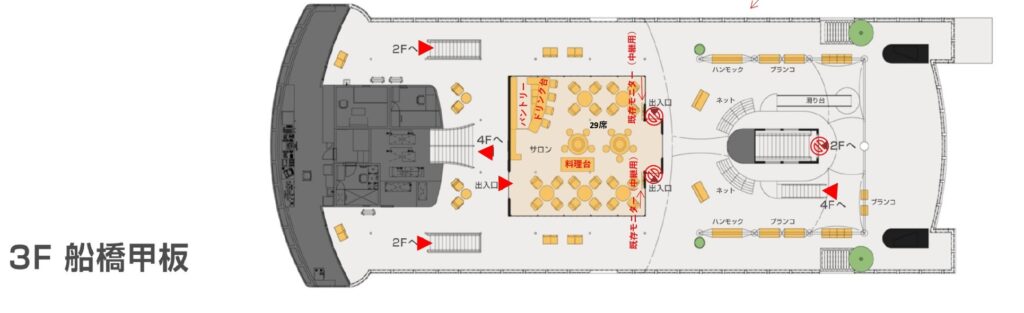 おりんぴあどりーむせと　国際両備フェリー　ユニークベニュー　出版記念船上パーティー　会場レイアウト　